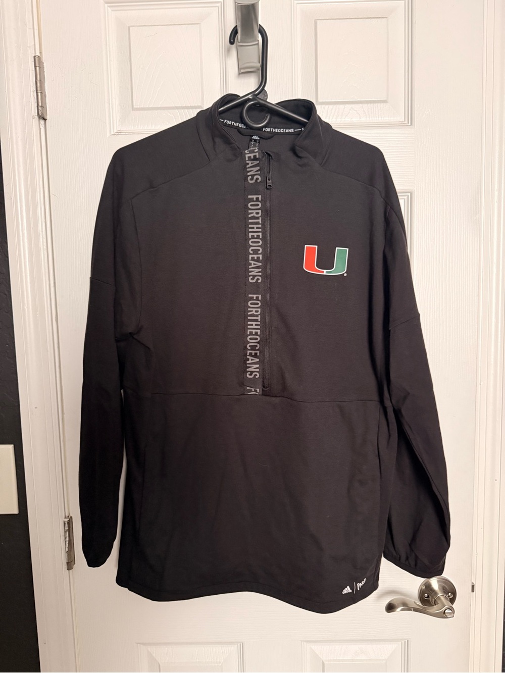 University of Miami Black Quarter-Zip Pullover